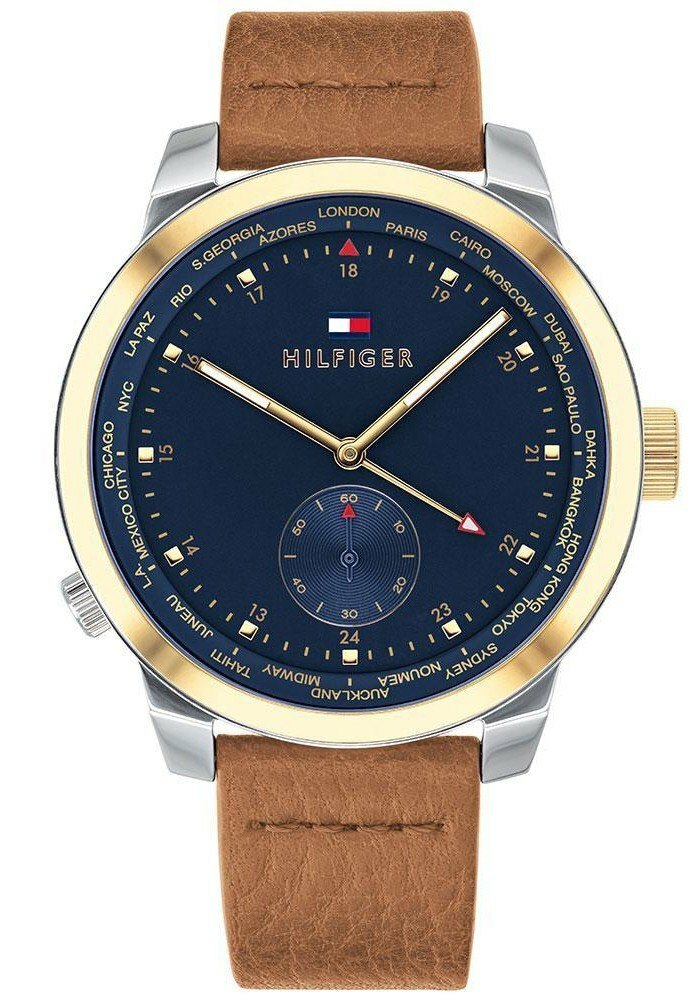 Tommy Hilfiger Denim Pinnacle Mens Analog Casual Brown Band 1791553