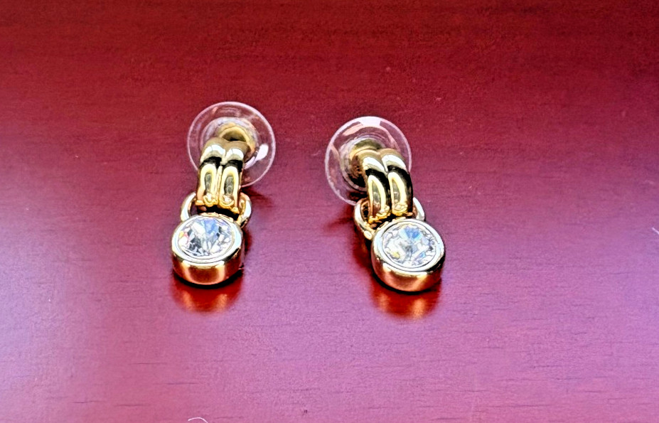 Pauline Gold Plated Crystal Drop Stud Earrings. Lead Free & nickel Free.