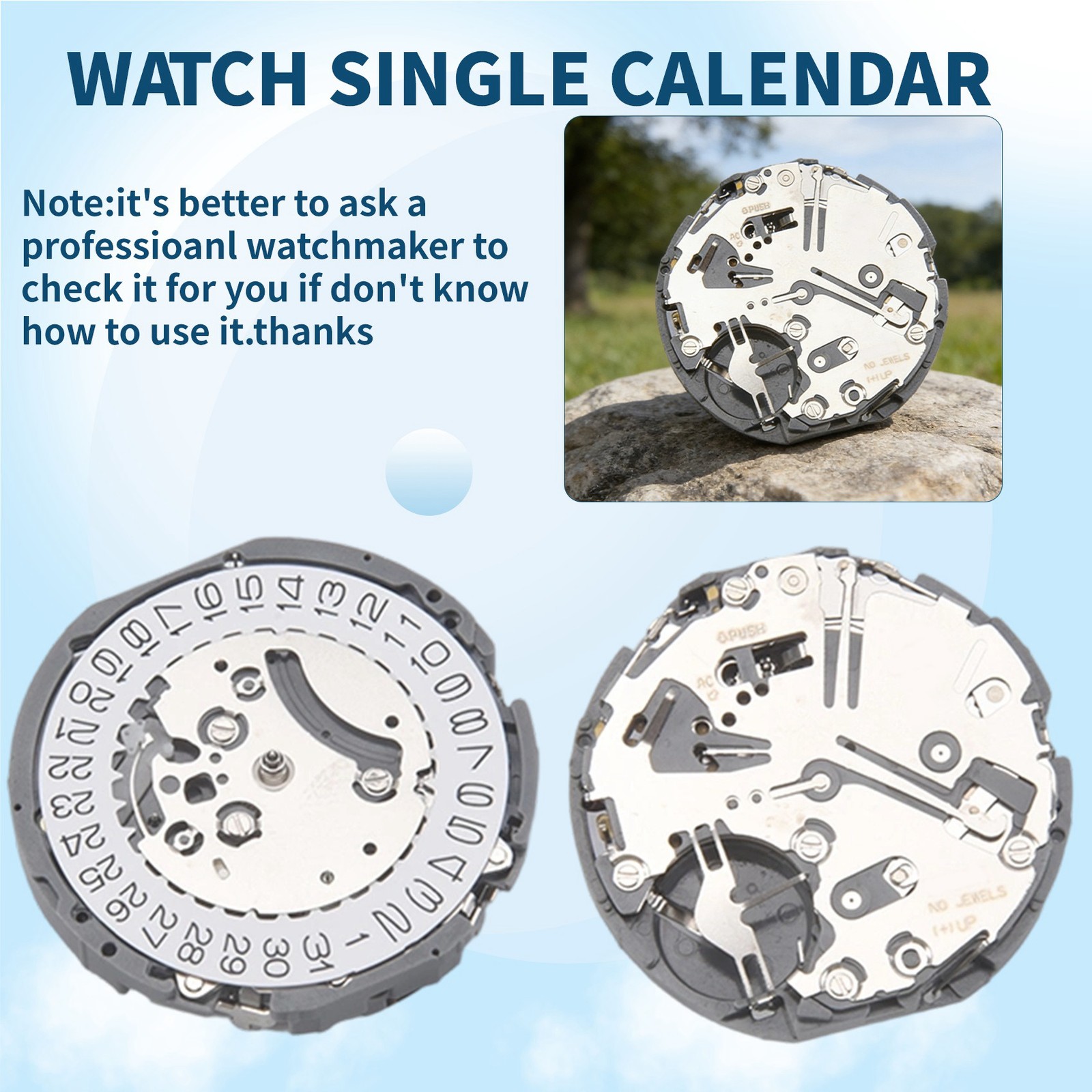 VK63 Quartz Watch Movement Date 3 O’Clock Chronograph Watch Movement with4827
