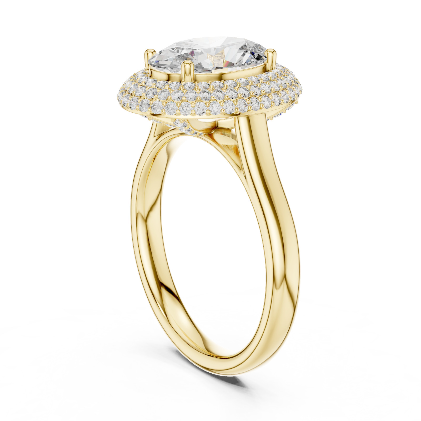 Hidden Halo 2.50 CT Oval Lab Grown Diamond Double Halo Engagement Ring
