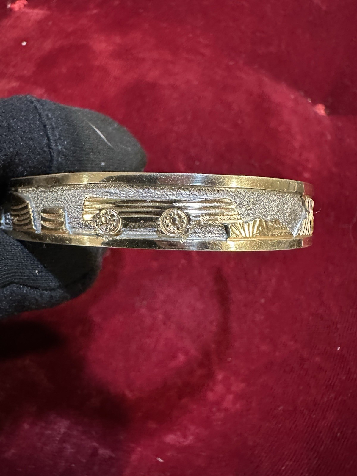 Navajo Floyd/Lloyd Becenti BCT Sterling & 12KGF Storyteller Cuff Bracelet 17.3g