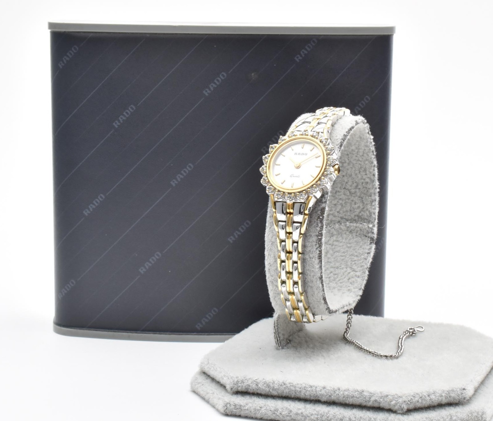Vintage [Box] RADO 133.9700.2 Gold Diamond Bezel Quartz 22mm Women’s Watch JAPAN