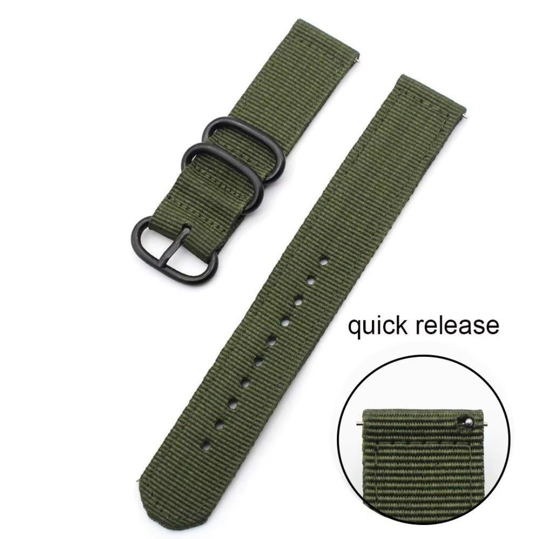 18mm 20mm 22mm Durable Military Woven Nylon Wrist Watch Band Quick Release Strap
