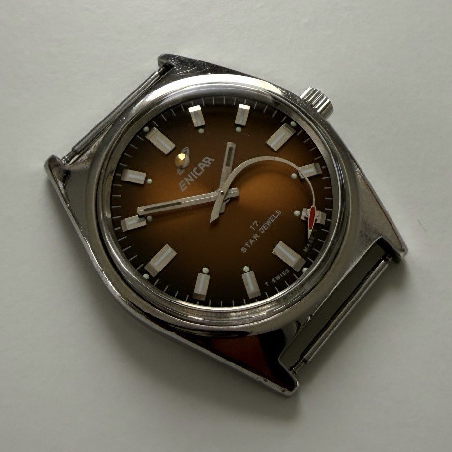 Vintage Enicar Ocean Pearl — Ref. 160-54-09 B | Brown Fumé Dial