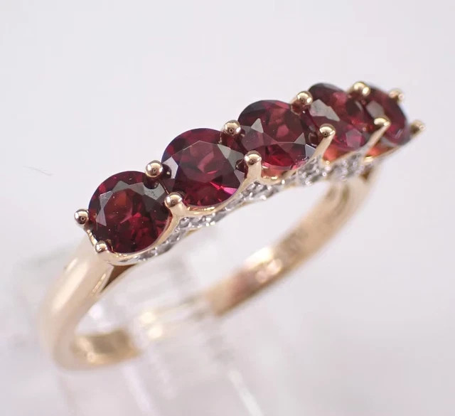 2Ct Round Cut Lab-Created Garnet Engagement Wedding Ring 14k Yellow Gold Plated