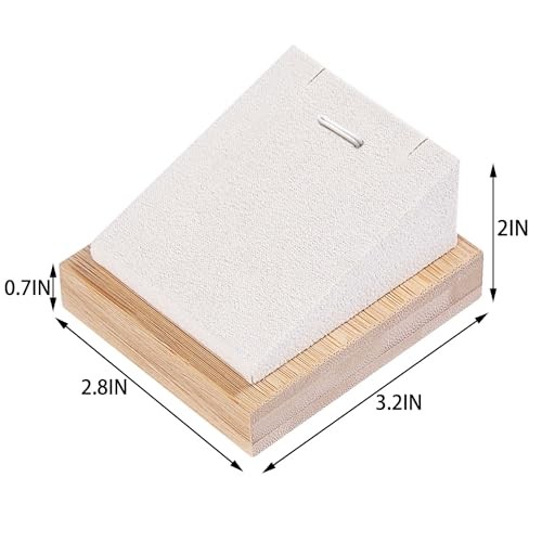 4Pcs Bamboo Necklace Holder Organizer Pendant Jewelry Dispaly Stand Beige 4pcs