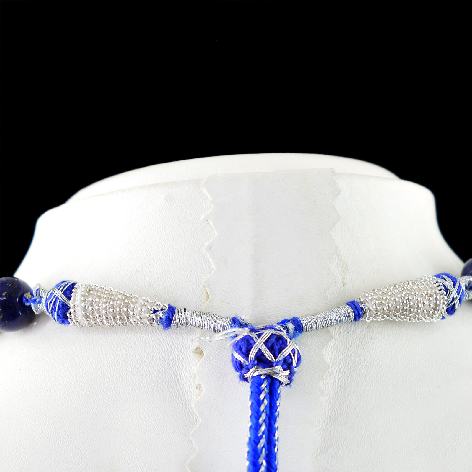 TOP EXCELLENT 415.00 CTS NATURAL RICH BLUE LAPIS LAZULI BEADS NECKLACE STRAND