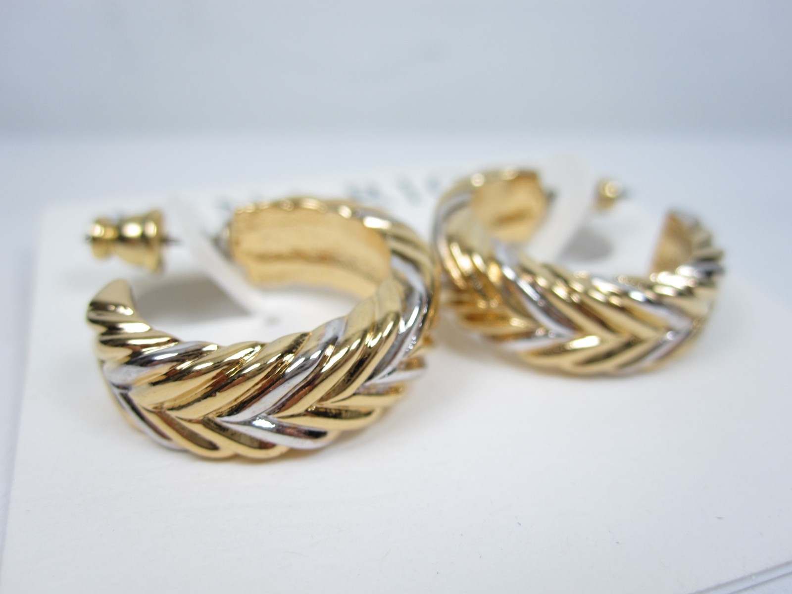 Nina Ricci Gold & Rhodium Plated Hoop Pierced Earrings – 8485