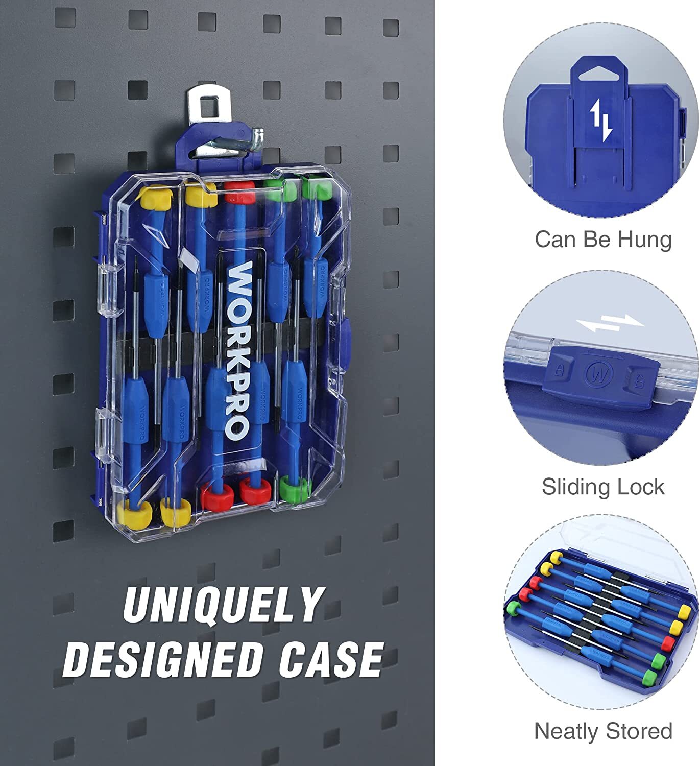 WORKPRO 10-Piece Precision Screwdriver Set with Case Non-Slip Grip Magnetic NEW