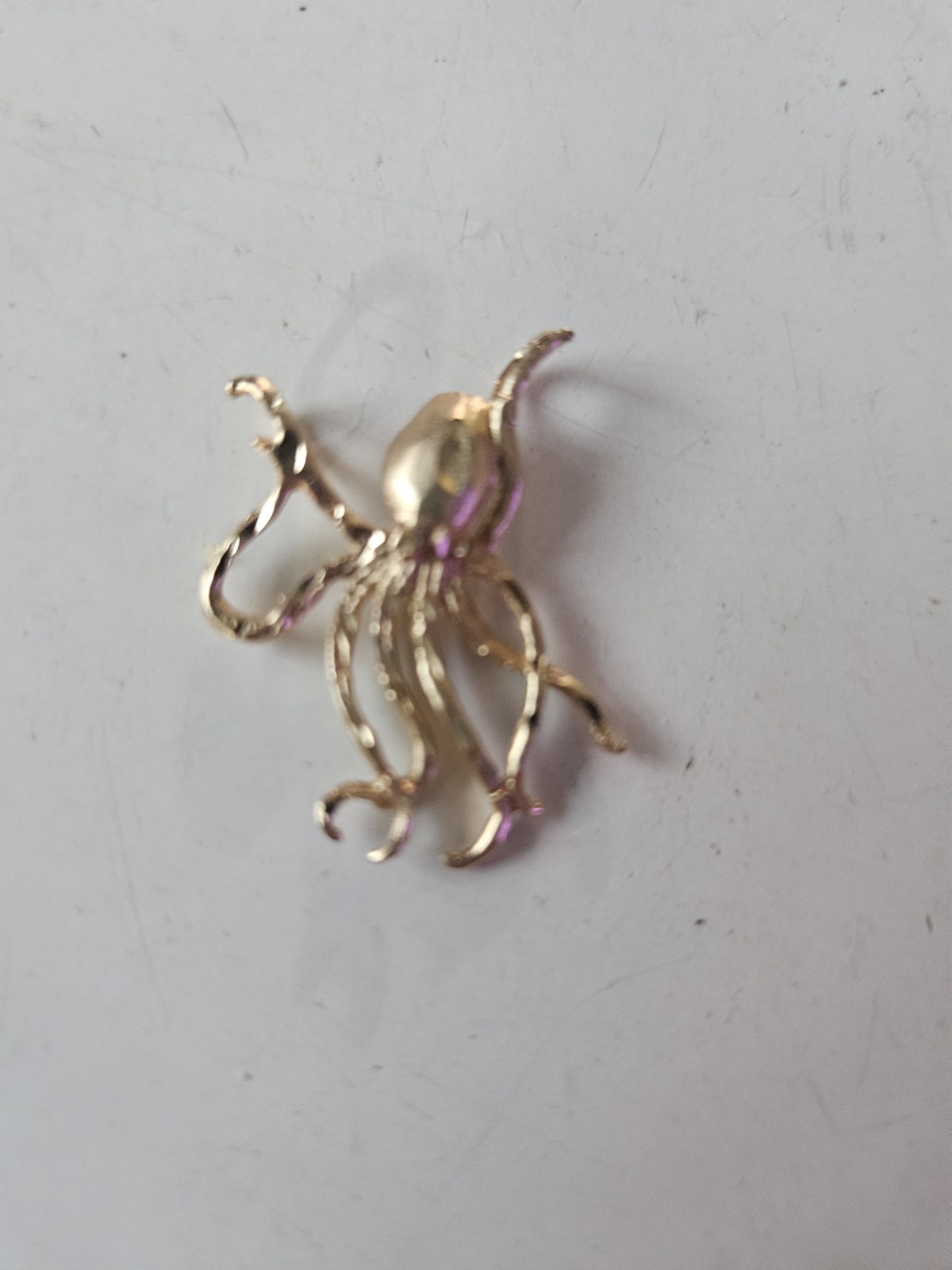 Vintage 14K Yellow Gold Octopus Kraken Charm Pendant Weighs 2.3 Grams