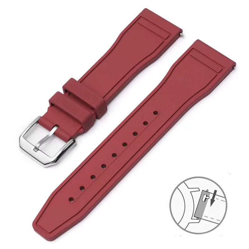 20 21 22mm FKM Fluoro Rubber Band Strap Fits IWC Big Pilot Portofino TOP GUN