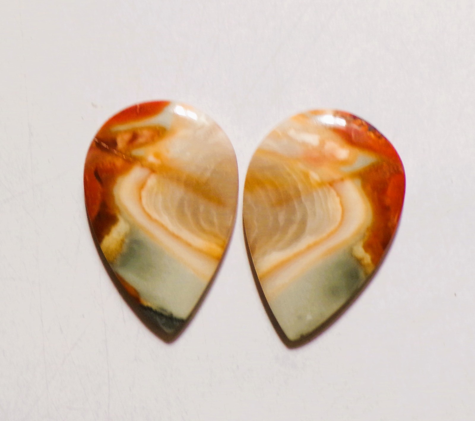 31.75 Cts Natural Polychrome Jasper Cabochon Match Pair Gemstone 30X20MM 17