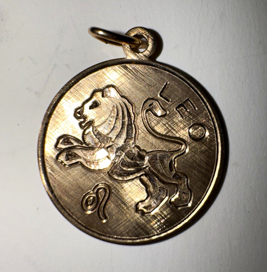 Vintage 1/20 12K Gold Filled Leo Zodiac Lion Medallion Pendant Charm 12K GF