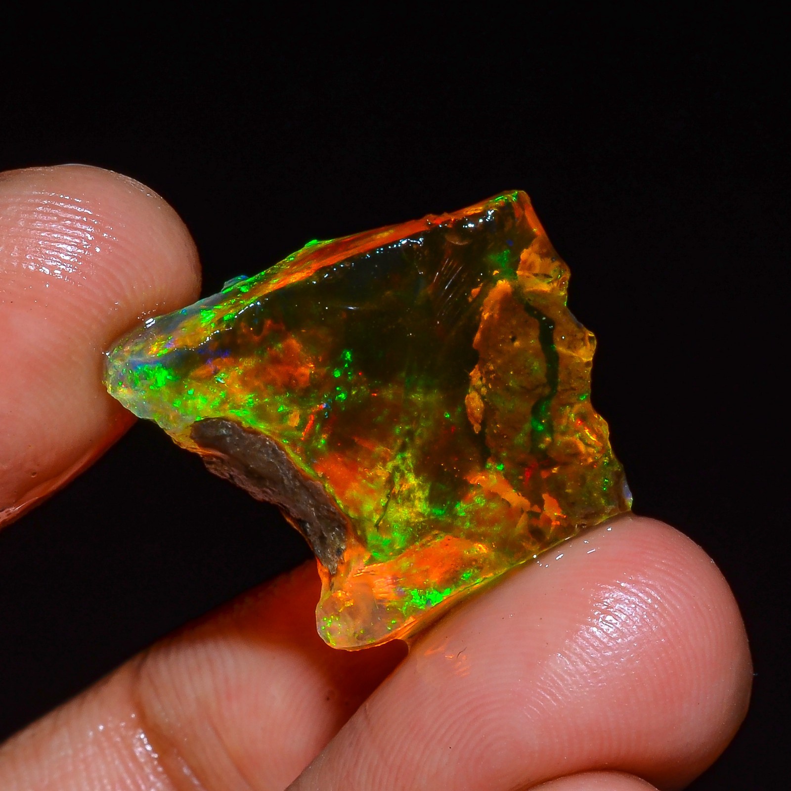 AAA++Top Grade-100%Natural Welo Fire Ethiopian Oil Opal Rough-13.00 Carat