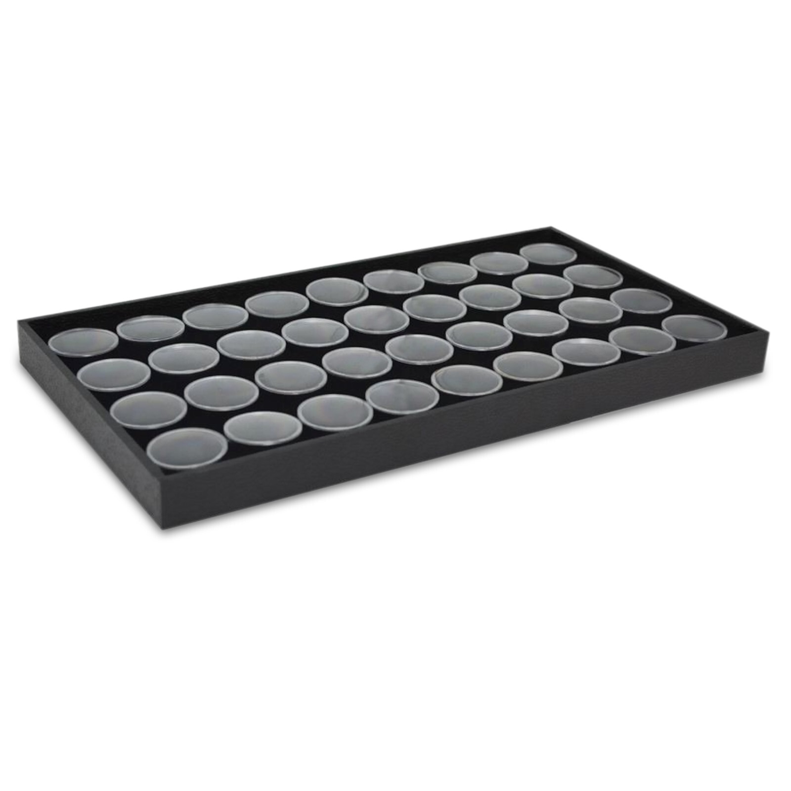 Novel Box Jewelry Stack able Wood Utility Tray in Black & Gem Jars