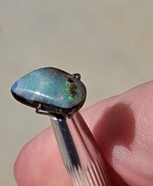 3.7ct Queensland Boulder Opal Natural Opal Gem, multicolour crystal faced.