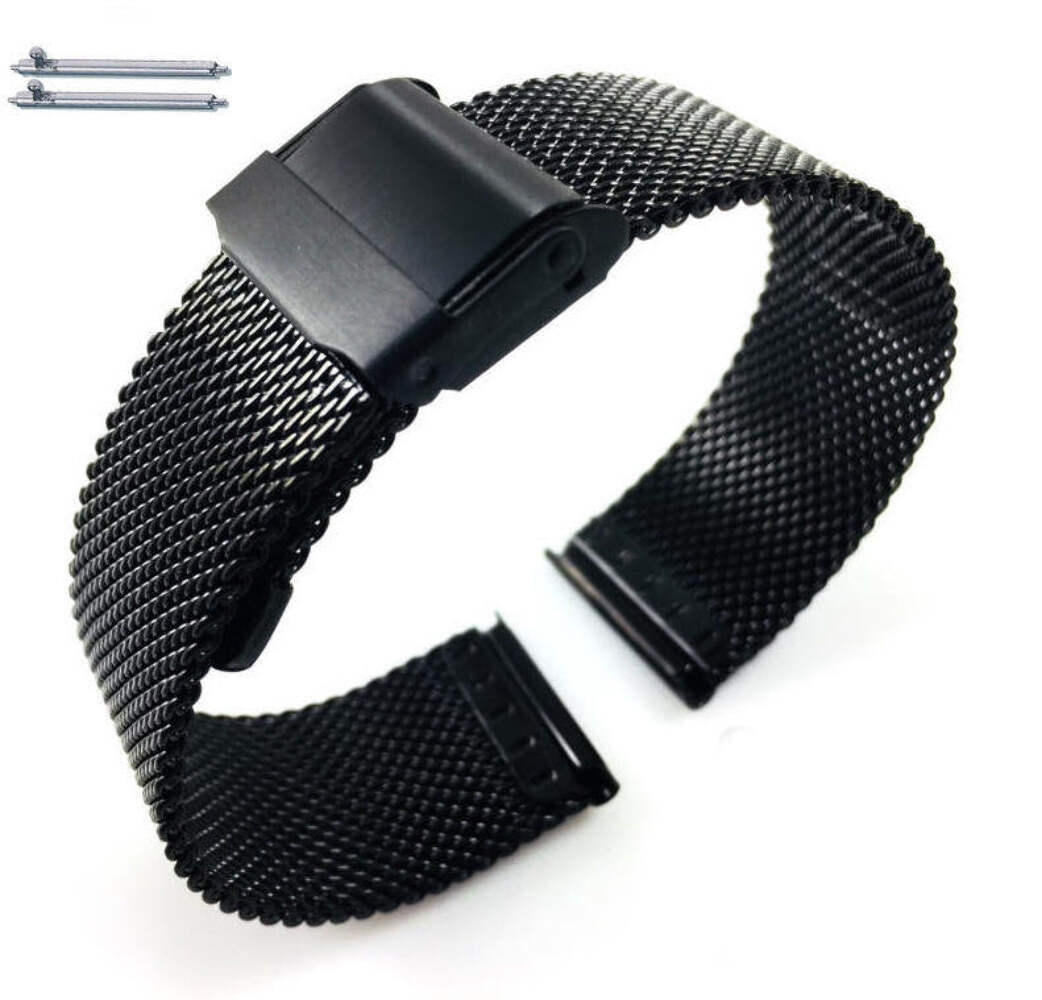 Stainless Steel Polished Bracelet Replacement Watch Band Butterfly Clasp #5026