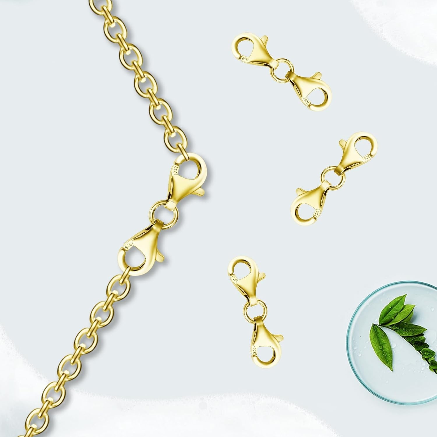 Double End Lobster Clasp Set 2 Pcs Jewelry Extender for Necklaces Bracelets