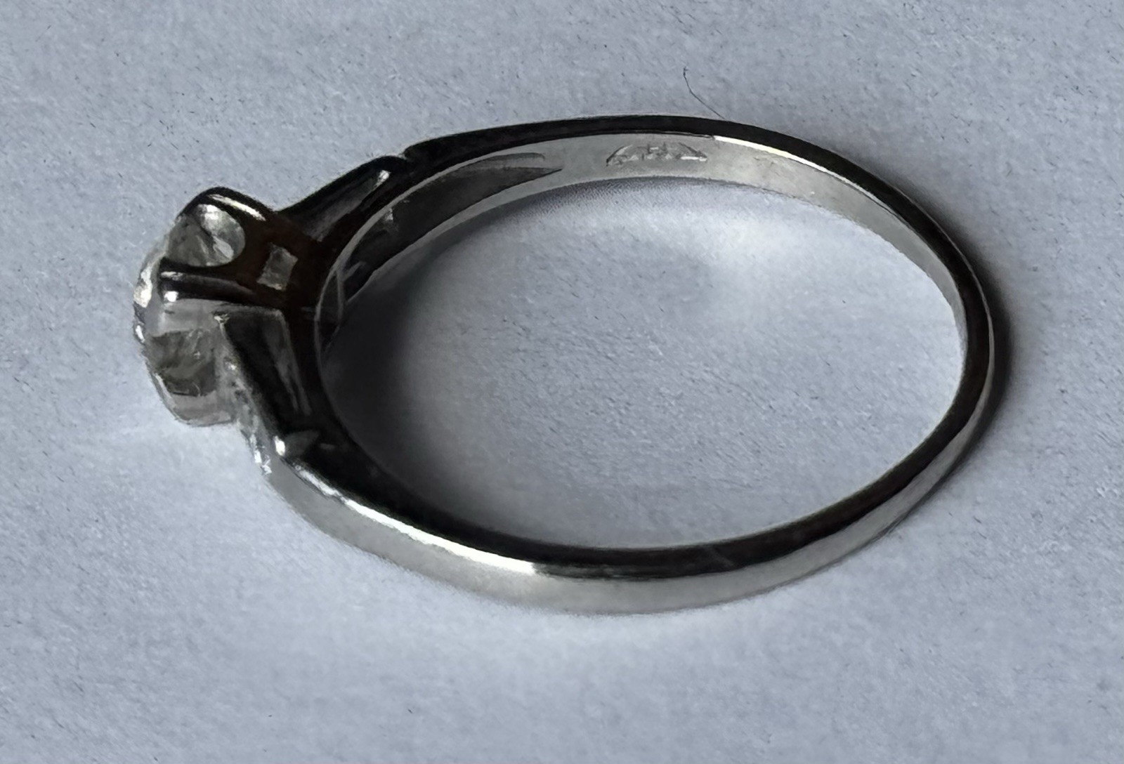 Antique 900 Platinum Victorian Old Mine Cut Diamond Solitaire Ring 0.57 ctw