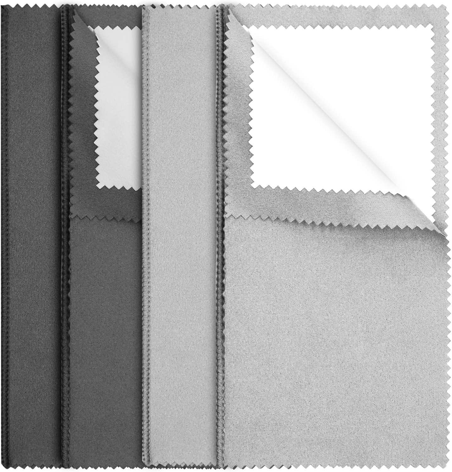 4Pcs Silver Polishing Cloths – Double-Sided Jewelry Cleaner for Sterling Silver,