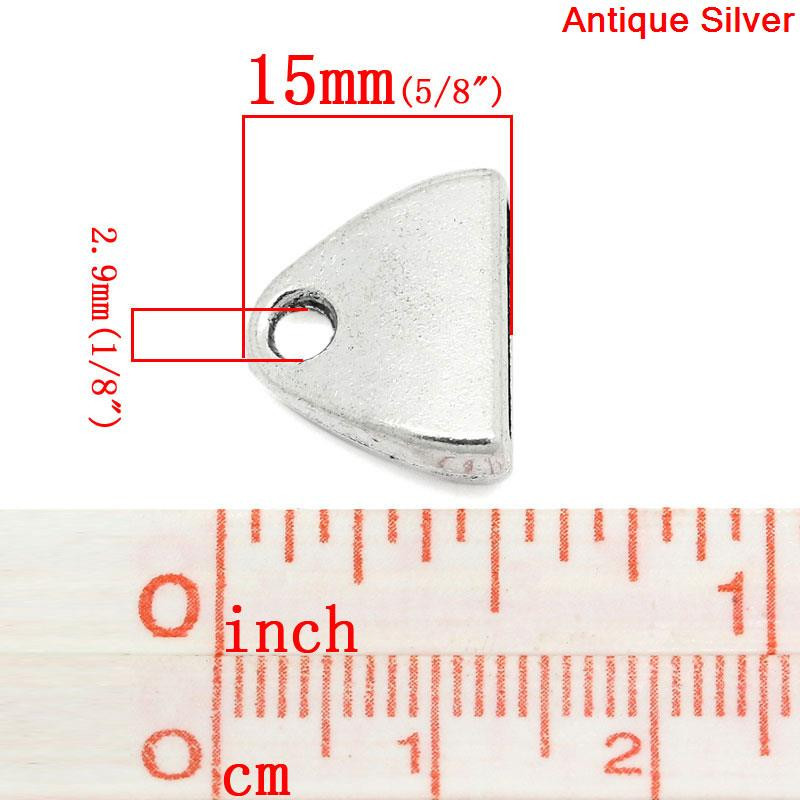 Sexy Sparkles 4 Pcs Connectors Findings Triangle Antique Silver 15mm