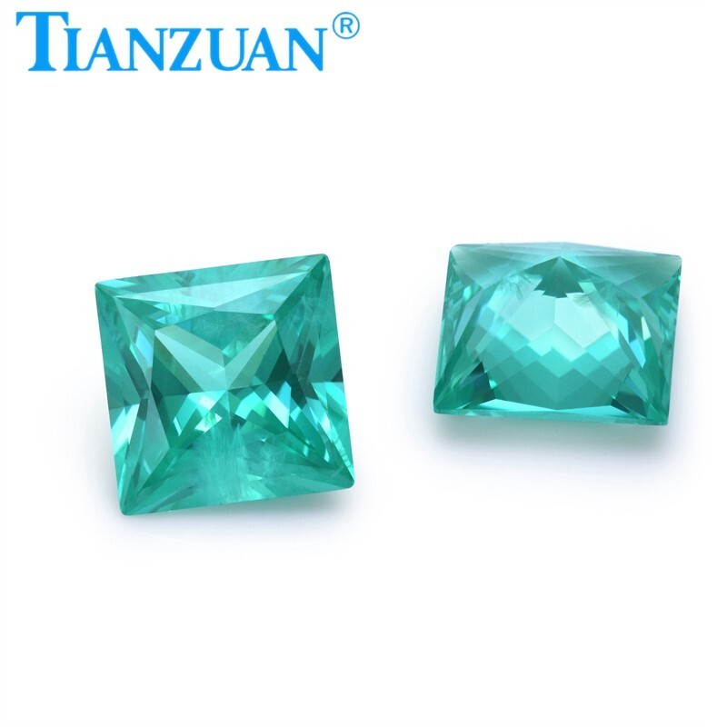 Square Shape Princess Cut YAG Paraiba Color Yttrium Aluminum Garnet Loose gems