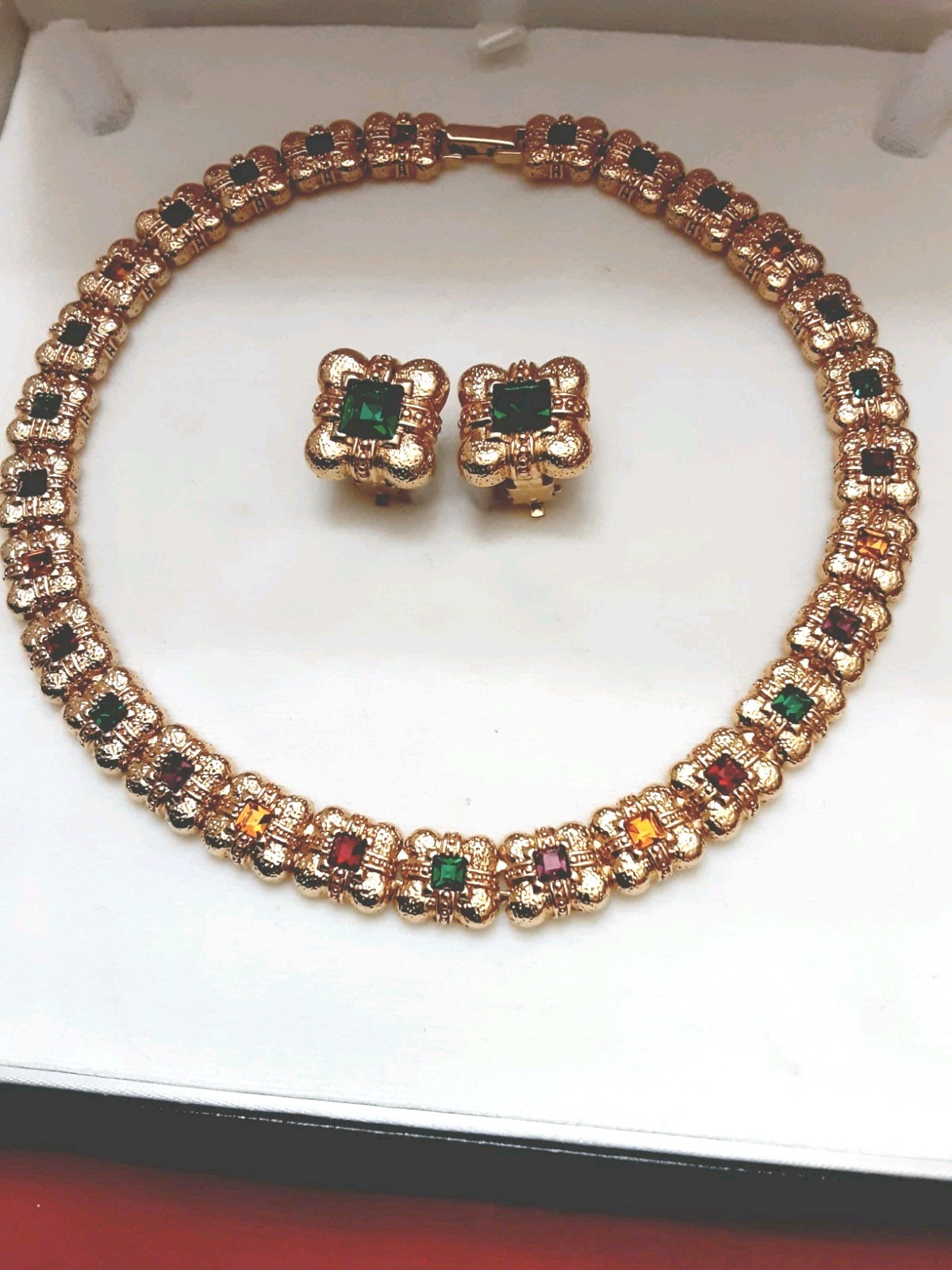 Fifth Avenue Collection Jewelry Set Multicolor Stones Necklace Earrings