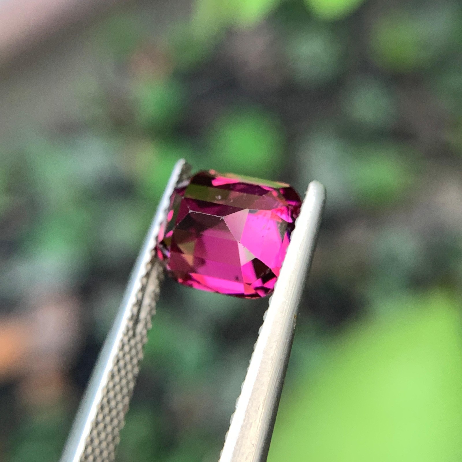 Certified 3.20 Cts Natural SI Clarity Purple Rhodolite Garnet Cushion Tanzania