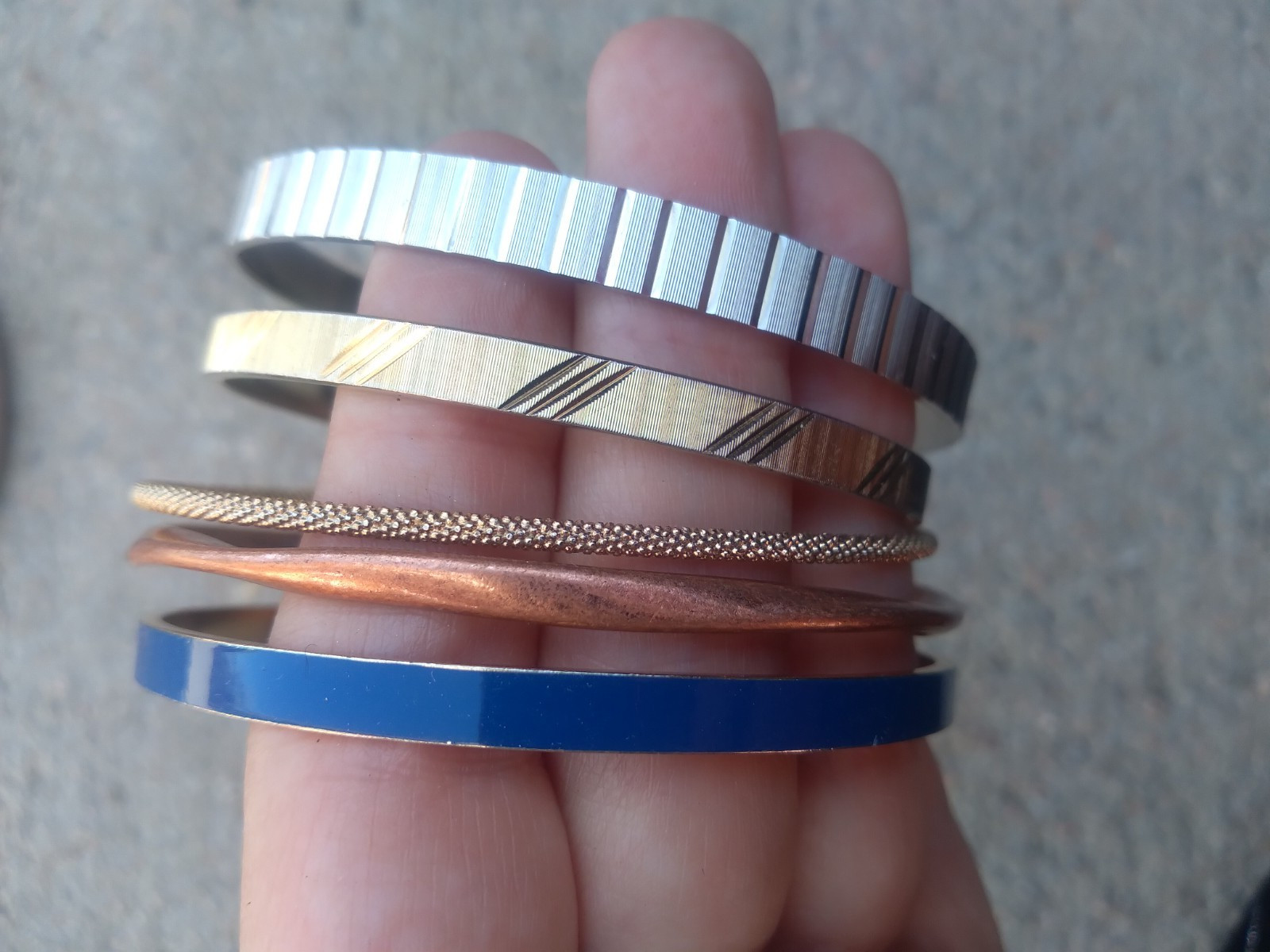 Vintage Bracelet Lot 14 Metal Wood Plastic