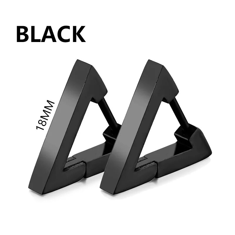 Stud Earrings Stainless Steel Punk Style for Men Women Black Piercing Set