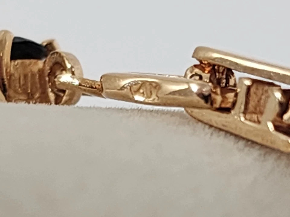 4.1Ct Oval Lab-Created Black Onyx Women’s Tennis Bracelet 14K Yellow Gold Plated