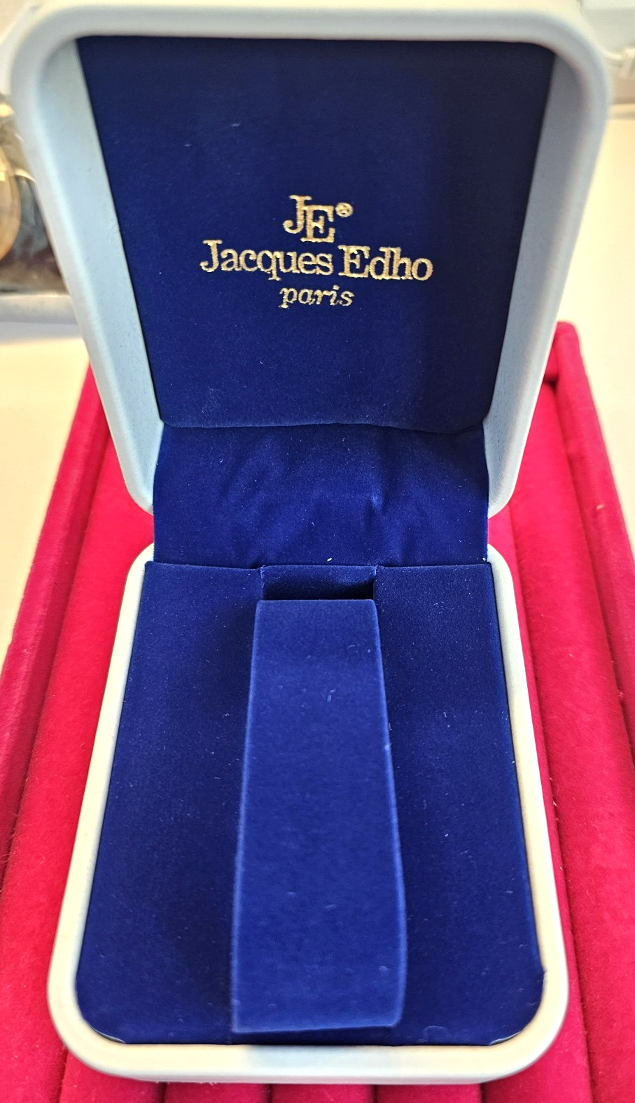 Jacques Edho JE Paris Empty White & Velour Presentation Display Watch Box Only
