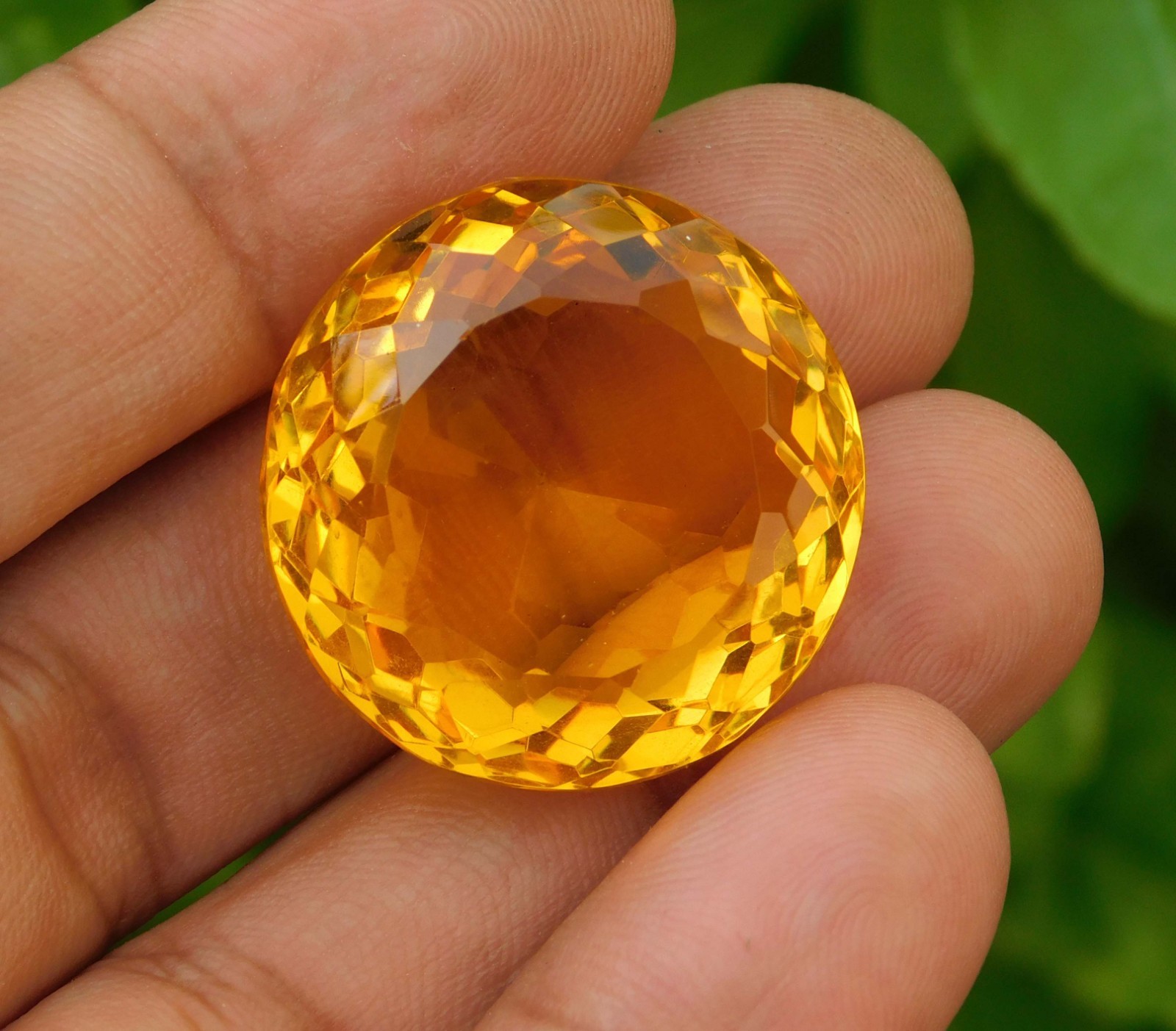 Certified 85.15Ct Natural Brazilian Round Cut Yellow Citrine Loose Gemstone