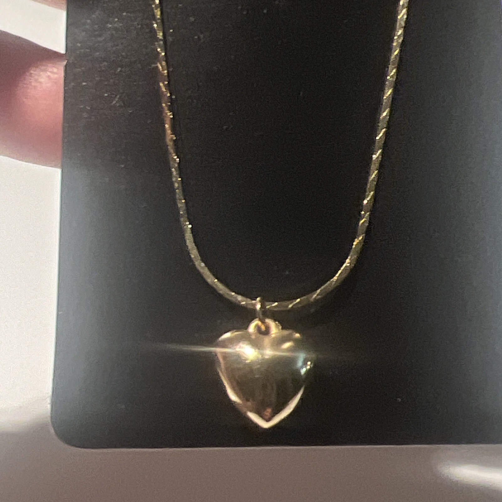 Gold Tone Chain Bracelet W/Heart Charm Republic Of Korea New On Card Promotional