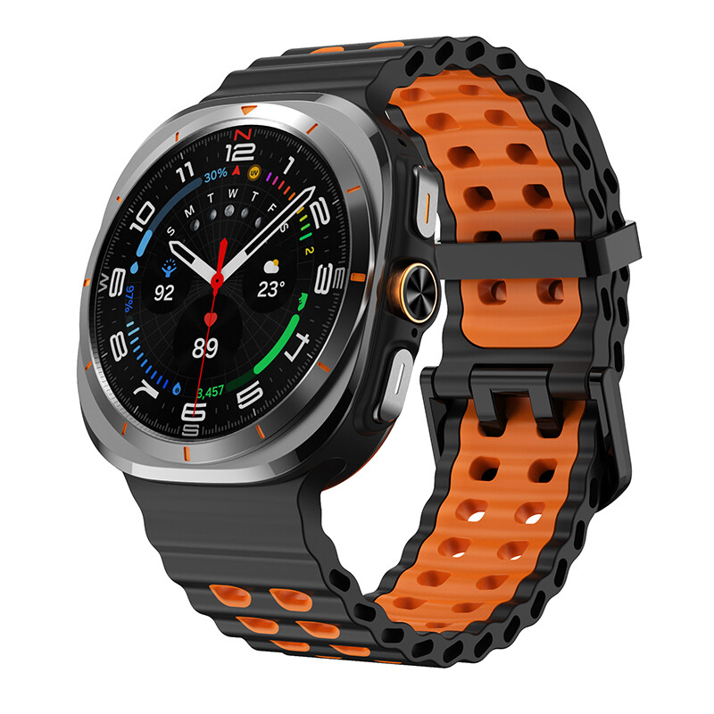 Marine Band For Samsung Galaxy Watch Ultra 47mm Strap TwoColor Silicone Sport