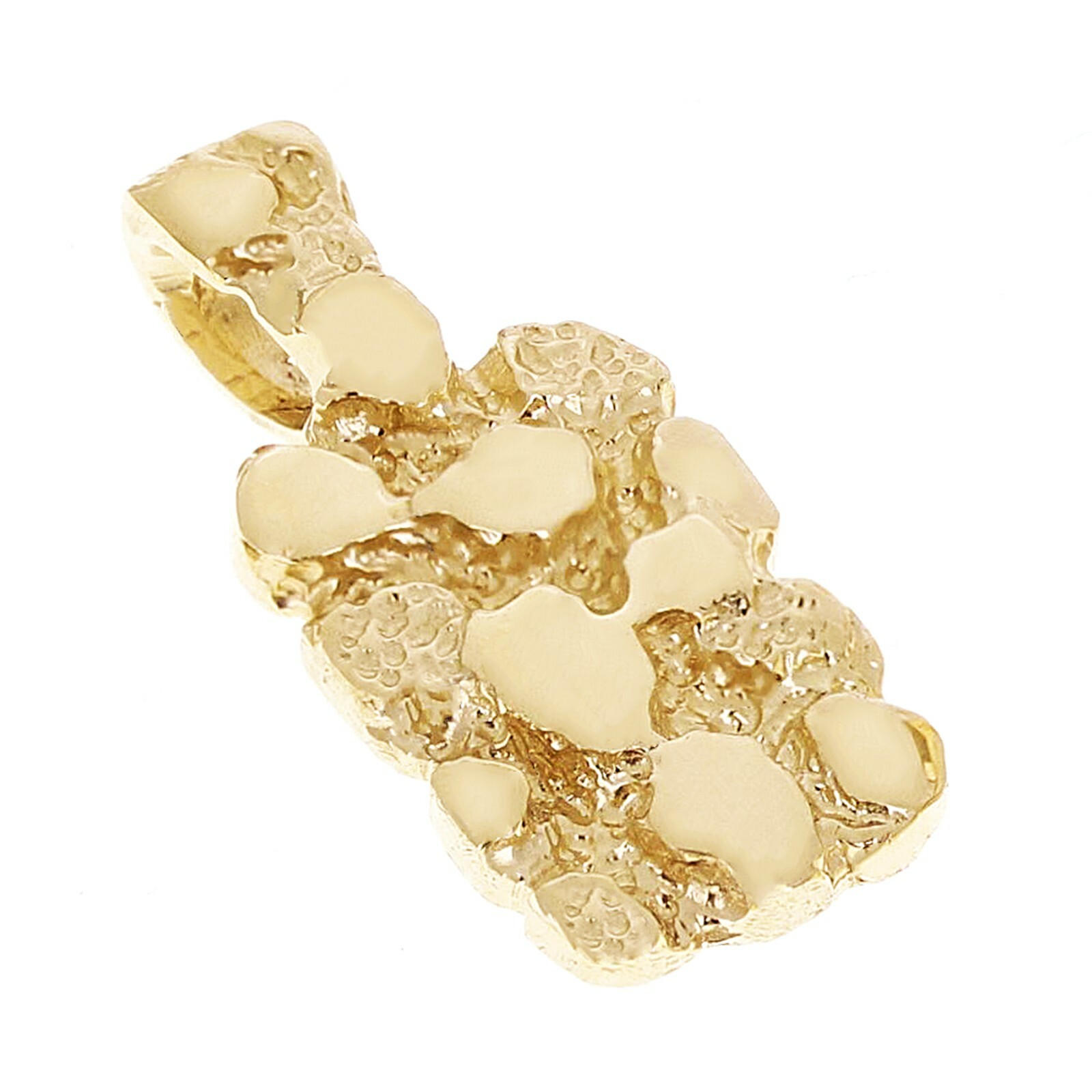 14k Yellow Gold Solid Rectangle Nugget Charm Pendant 23mm x 10.7mm 3.9 grams