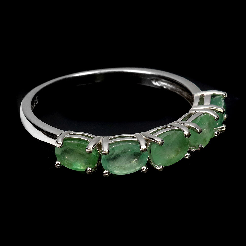 Valentine 925 Silver Ring Oval Emerald Natural Gemstone jewelry Size 9