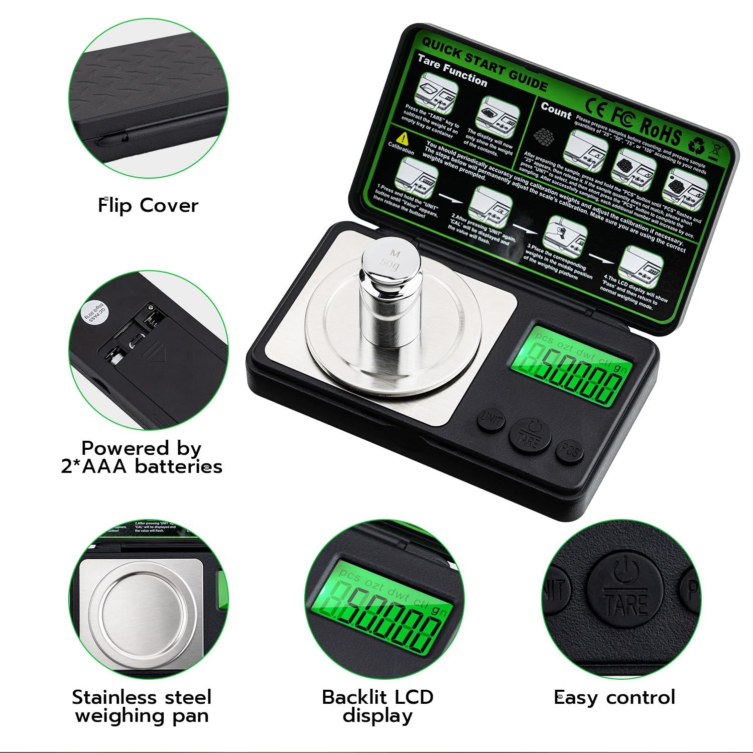 Mini Milligram Scale 50g/0.001g Digital Precision Jewelry Powder Gold Scale NEW*