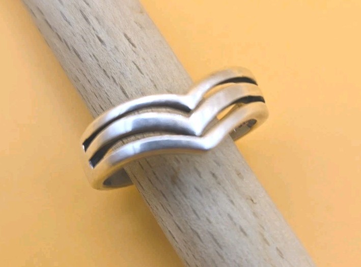 925 PSCL Peter Stone Comp Ltd Chevron Pattern Ring Size 7