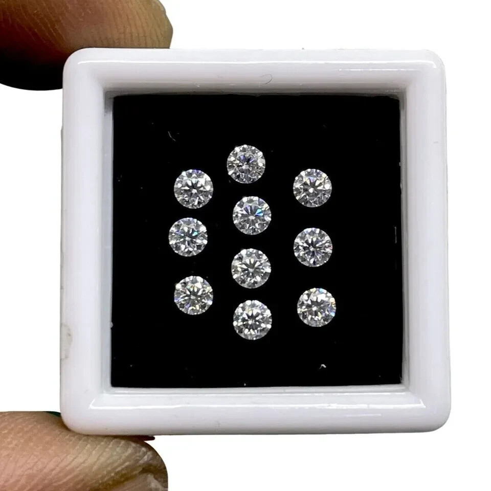 1 CT Natural White Diamond Round Cut 3mm 10 Pcs VVS1 D Grade Certified H15