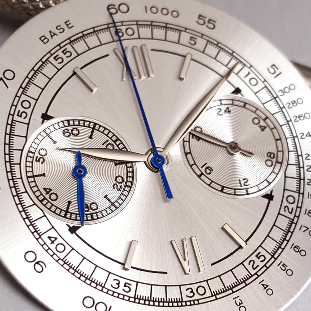 38mm Retro Stainless Steel Watch Case Dial For Miyota OS20 Chronograph Quartz