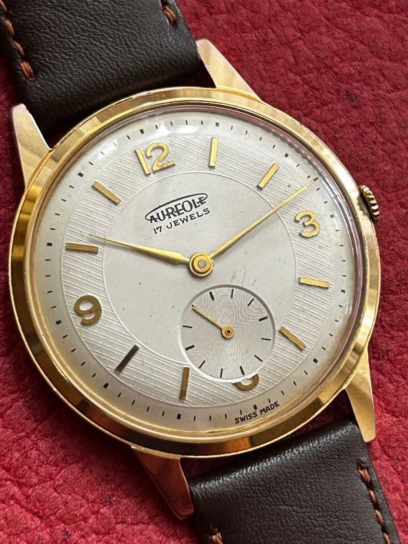 Aureole Mechanical (Manual) Black Dial Wristwatch