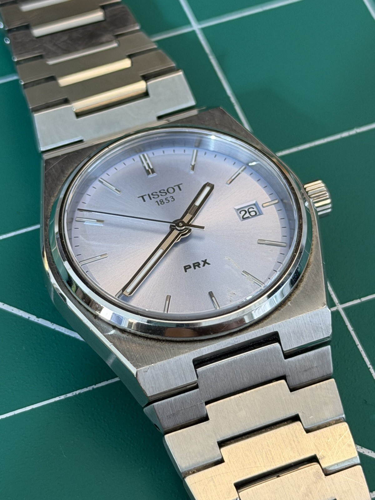 Tissot PRX Quartz Light Blue Dial Steel Unisex Watch – Adult Owned