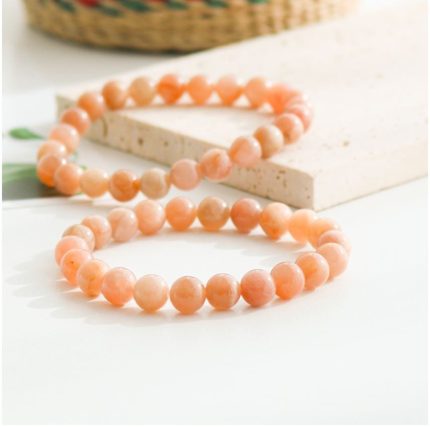 AAA Natural Sunstone Bracelet 8mm Healing Crystal Solar Energy Success Gemstone