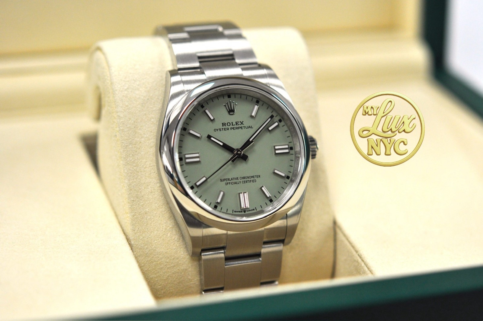 2026 New, unworn Rolex Oyster Perpetual 36mm 126000 Pistachio Dial, Full Set.