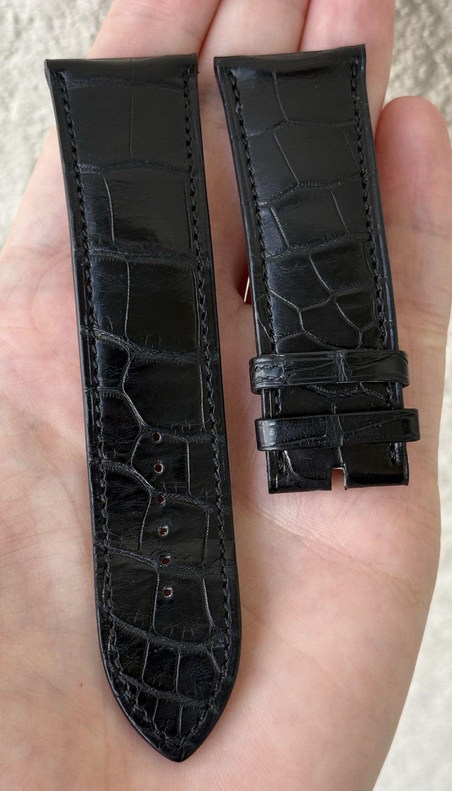 Parmigiani Fleurier 25mm x 22mm Black Alligator Watch Strap Band Authentic OEM