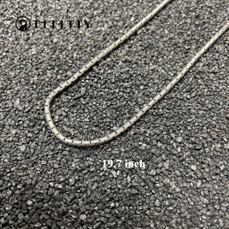Wide 2.2mm Pure Titanium Snake Bone Chain Ultralight Anti-allergy Clavicle chain