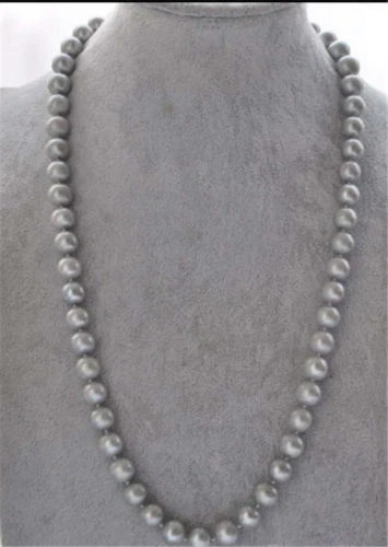 16″ 18″ 20″ 24″ 30″ AAA+8-7 MM SOUTH SEA GENUINE GREY NATURAL PEARL NECKLACE 14K