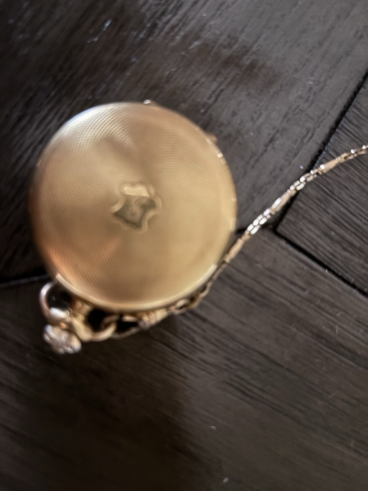 Vintage Bulova Caravelle Pocket Watch & Chain Ancre de Precision Gold Tone WORKS