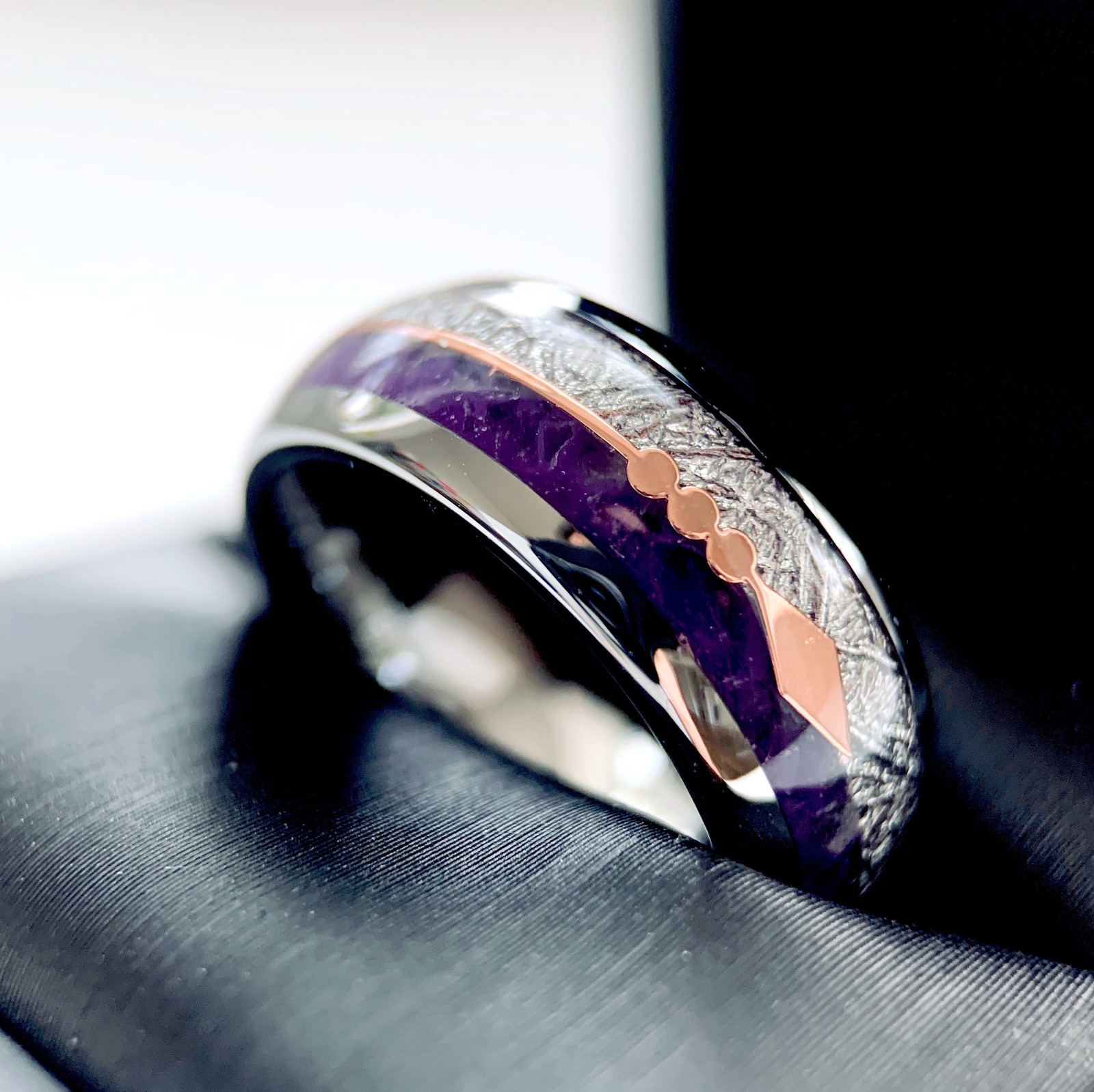 Purple Stone Ring, Mens Purple Ring, His and Hers Promise Ring, Matching Rings